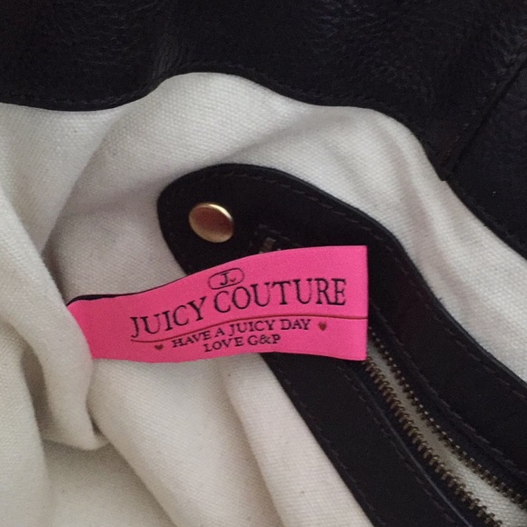 JUICY COUTURE real black leather bag with gold - Picture 4 of 8